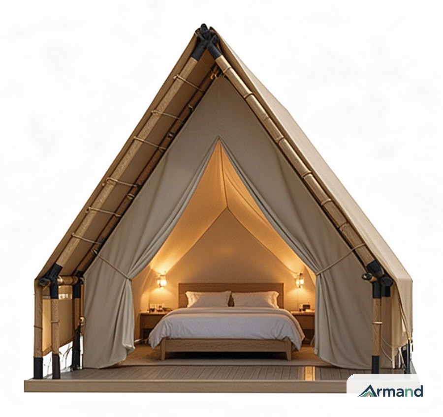 GT-012 High Peak Lodge Tent — customizable high-peak lodge tent for hotel guest rooms, Armand Outdoor wholesale OEM