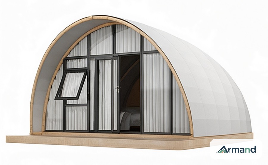 GT-013 Arch Tunnel Tent — customizable arched tunnel tent for resort reception use, Armand Outdoor wholesale OEM