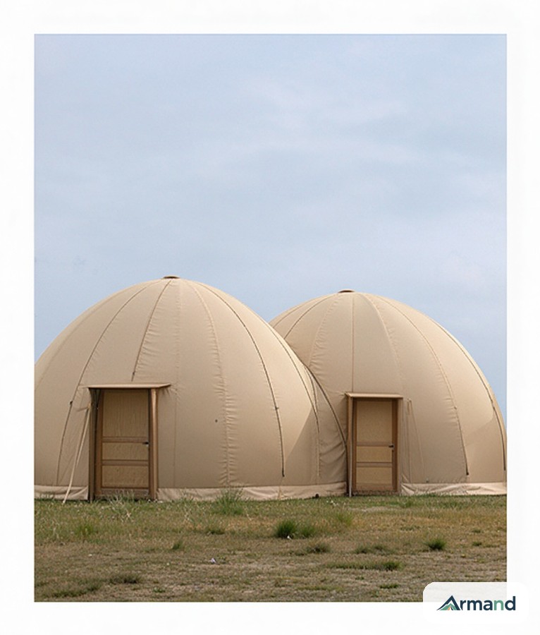 GT-020 Twin Dome Glamping Tent — customizable twin-dome glamping tent for desert and forest camps, Armand Outdoor wholesale OEM